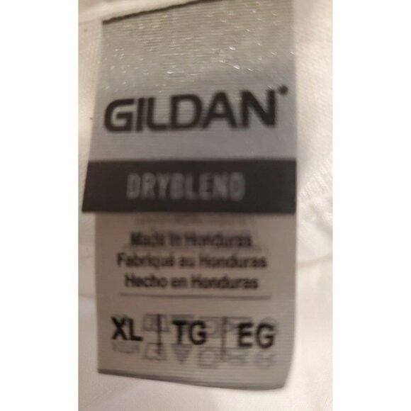 Men White Gildan Dry Blend T Shirt Large sku11 - Picture 4 of 4